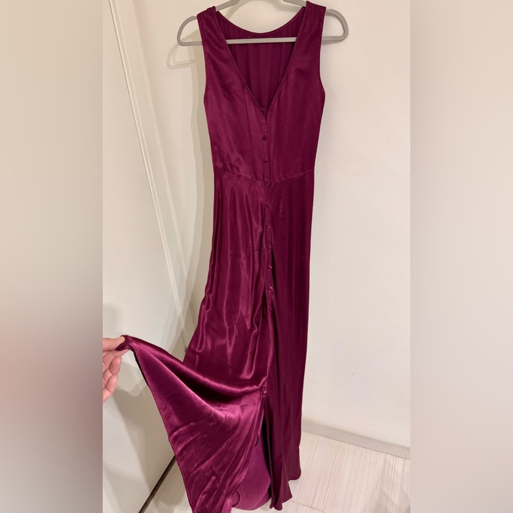 Ghost London burgundy red maxi dress